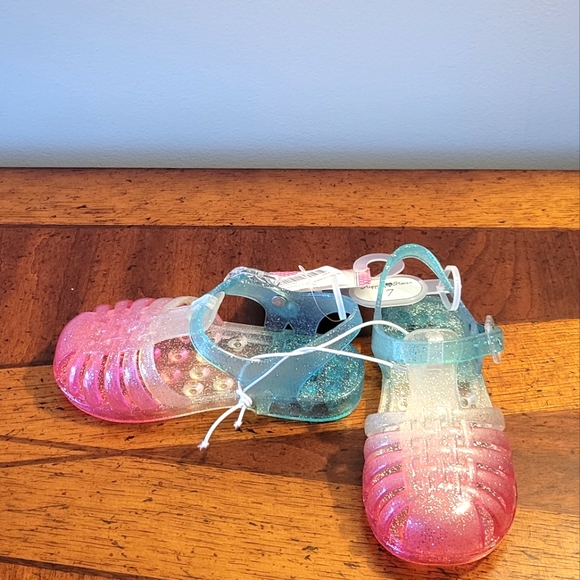 NEW-Stepping Stones-Toddler Girls Jelly Sandals-Size 7-Pink & Blue - Picture 2 of 3